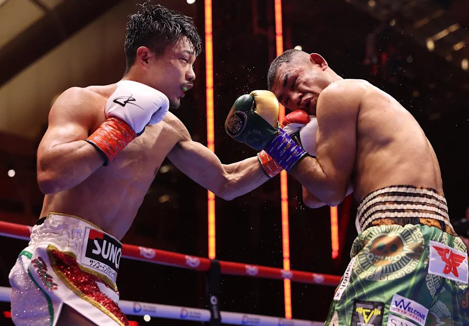 RIYADH, SAUDI ARABIA - DECEMBER 27: Junto Nakatani v Sebastian Hernandez, Super Bantamweight Contest, during the Ring V: Night Of The Samurai fight night at Mohammed Abdo Arena on December 27, 2025 in Riyadh, Saudi Arabia. (Photo by Mark Robinson/Getty Images).