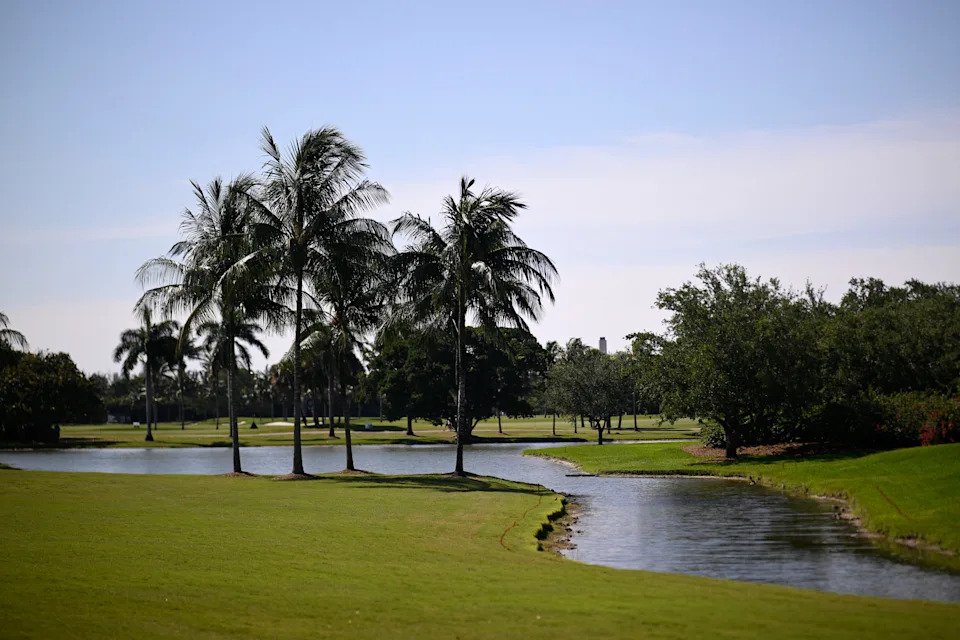 A general view of the seventh hole during the third round of the Cadillac Championship 2026 at Trump National Doral Miami on May 02, 2026 in Doral, Florida.
