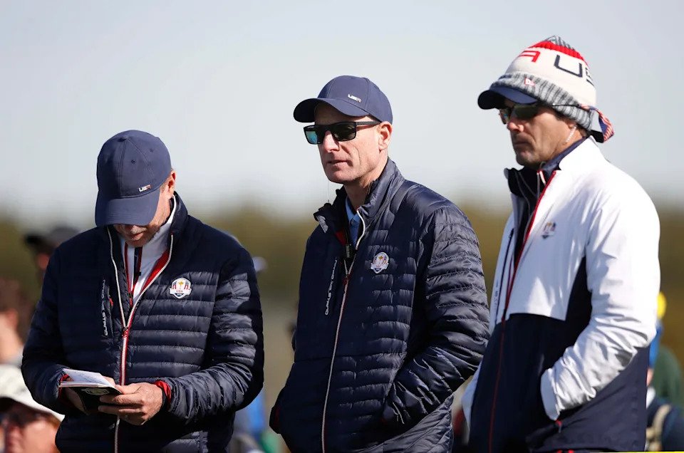 Golf - 2018 Ryder Cup at Le Golf National - Guyancourt, France - September 29, 2018 - Team USA captain Jim Furyk during the Fourballs REUTERS/Carl Recine
