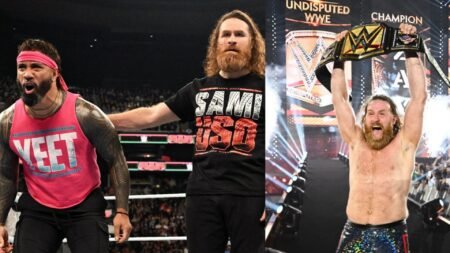 Jey Uso reacts to Sami Zayn winning the Undisputed WWE Championship with a message for his former Bloodline stablemate